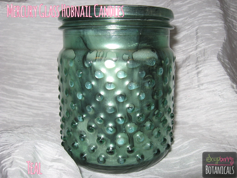 Mercury Glass Hobnail Candles: Teal